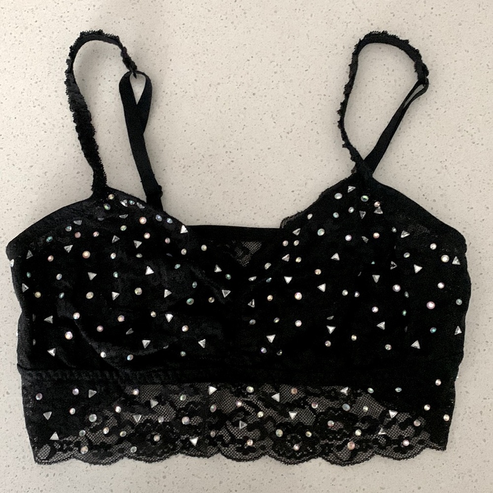 Victoria’s Secret Black Rhinestone Bralette
